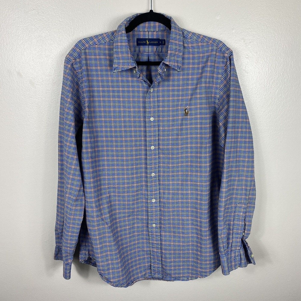 Ralph Lauren Long Sleeve Collard Shirt Adult Men’s Large Casual Multicolor